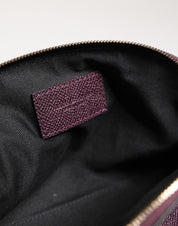 Dolce & Gabbana Dark Purple Calfskin Pouch Wallet