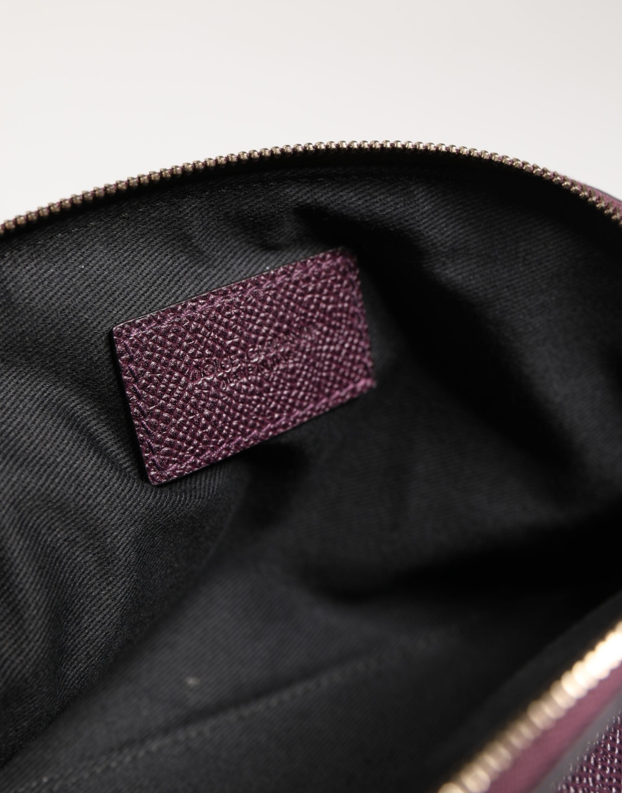 Dolce & Gabbana Dark Purple Calfskin DG Logo Pouch Wallet