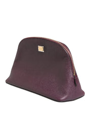 Dolce & Gabbana Dark Purple Calfskin Zip Around Wallet