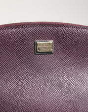 Dolce & Gabbana Dark Purple Calfskin Zip Around Wallet