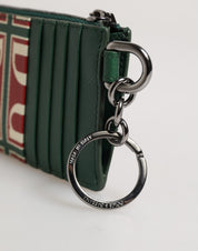 Dolce & Gabbana Green Calf Leather Card Holder Wallet