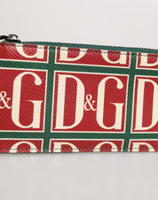 Dolce & Gabbana Green Calf Leather Card Holder Wallet