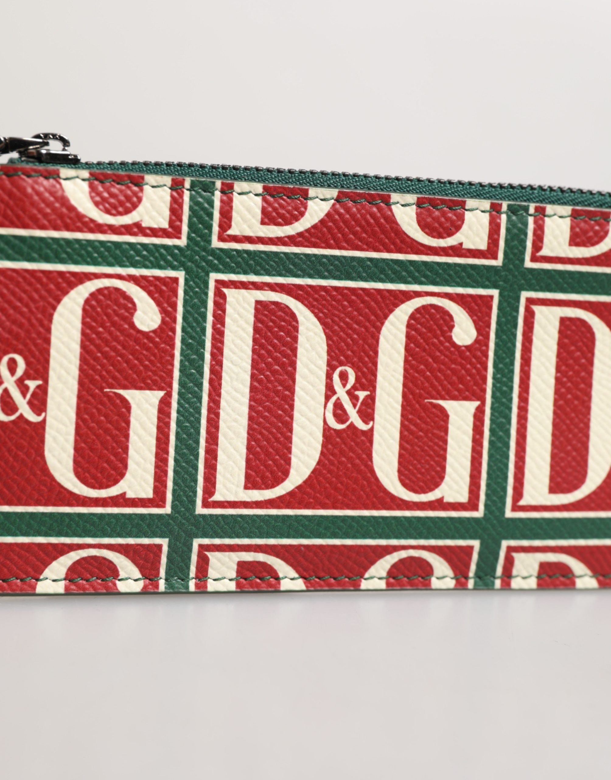 Dolce & Gabbana Green Calf Leather Card Holder Wallet