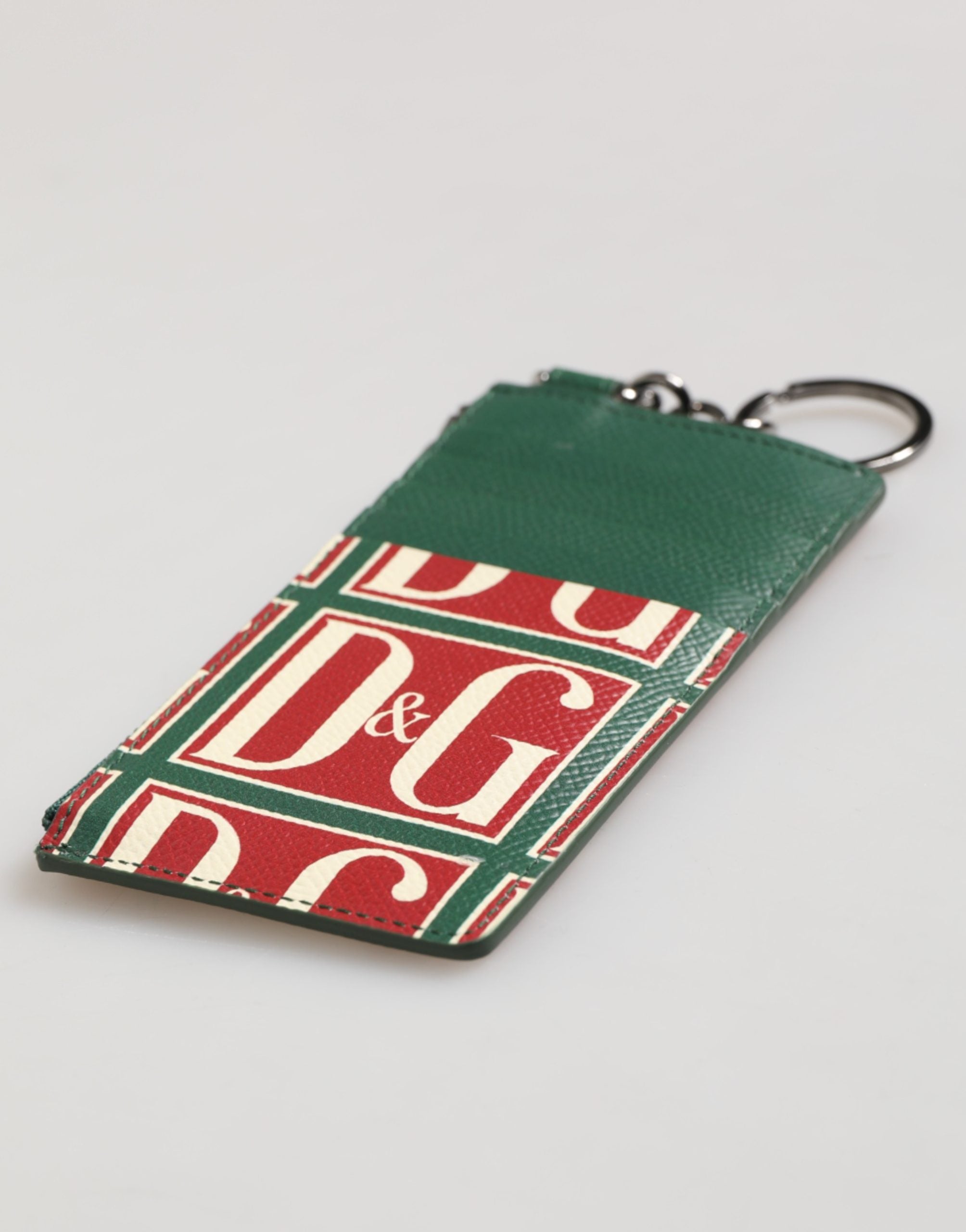 Dolce & Gabbana Green Calf Leather Card Holder Wallet