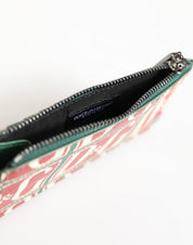Dolce & Gabbana Green Calf Leather Card Holder Wallet