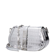 Versace Gray Leather Shoulder Bag