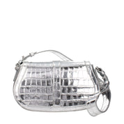 Versace Gray Leather Shoulder Bag