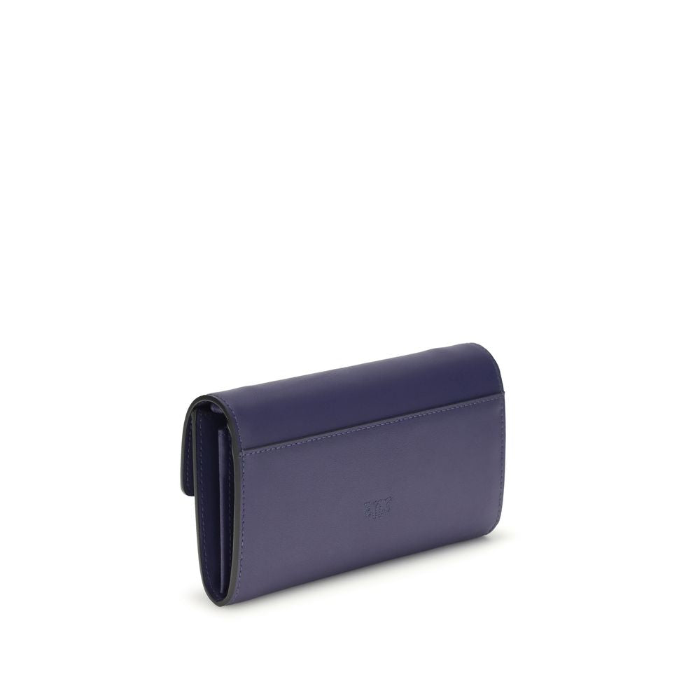 PINKO Blue Calf Leather Shoulder Bag