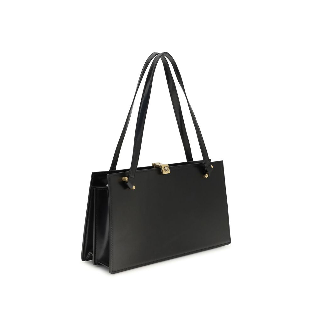 Versace Black Calf Leather Shoulder Bag
