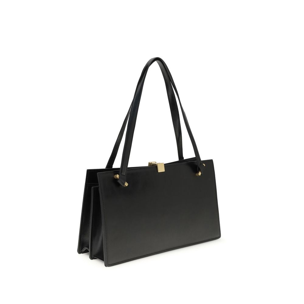 Versace Black Calf Leather Shoulder Bag