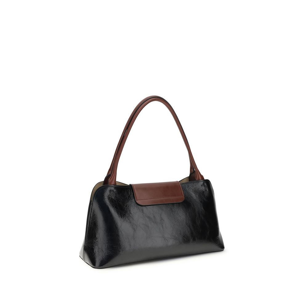 Versace Black Calf Leather Shoulder Bag