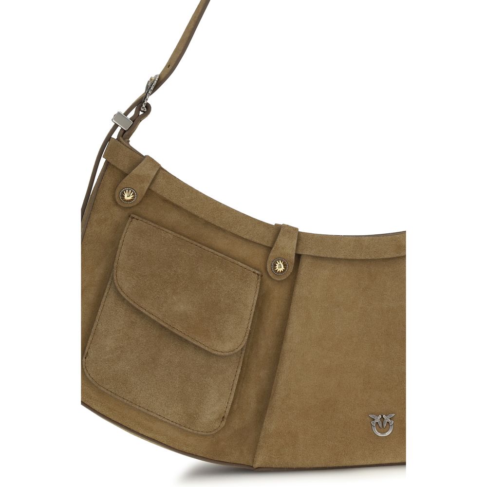 PINKO Beige Calf Leather Shoulder Bag