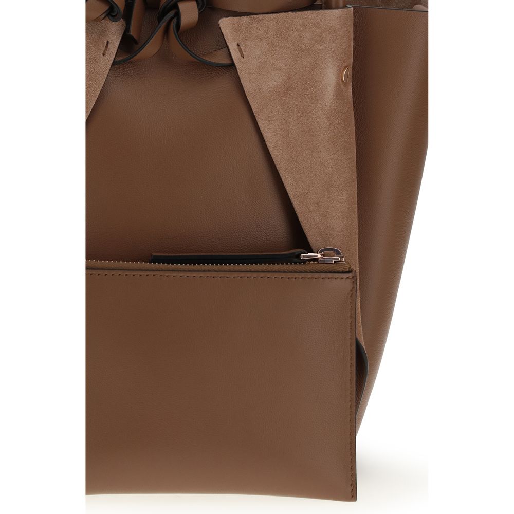 Gabriela Hearst Brown Lambskin Suede Shoulder Bag