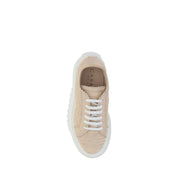 Casadei Beige Vegan Leather Chunky Sneakers