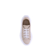Casadei Beige Vegan Leather Chunky Sneakers