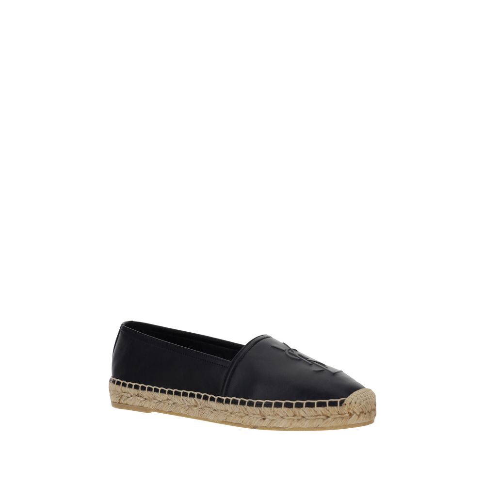Saint Laurent Black Lambskin Espadrilles