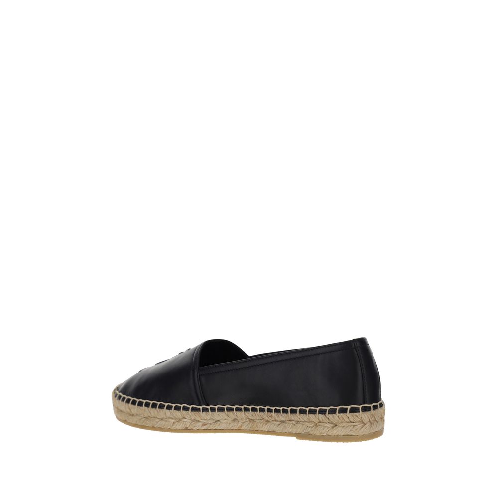 Saint Laurent Black Lambskin Espadrilles