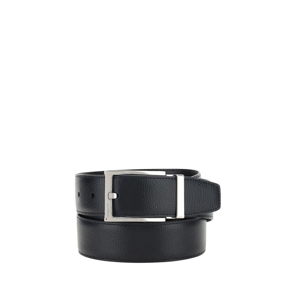 Ferragamo Black Calf Leather Regular Belt