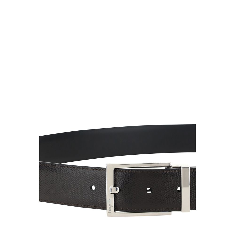 Ferragamo Black Calf Leather Regular Belt