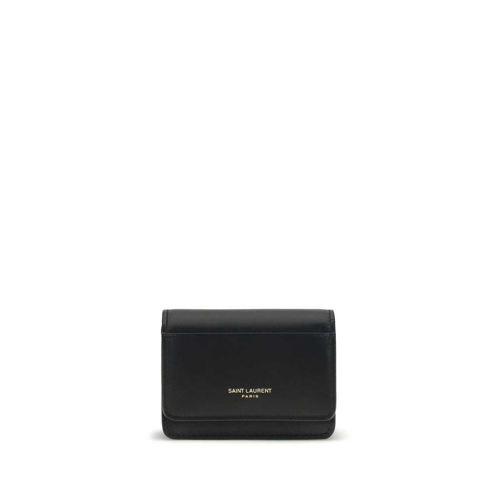 Saint Laurent Black Calf Leather Card Holder