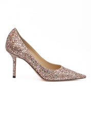 Jimmy Choo Rose Glitter Leather Pumps