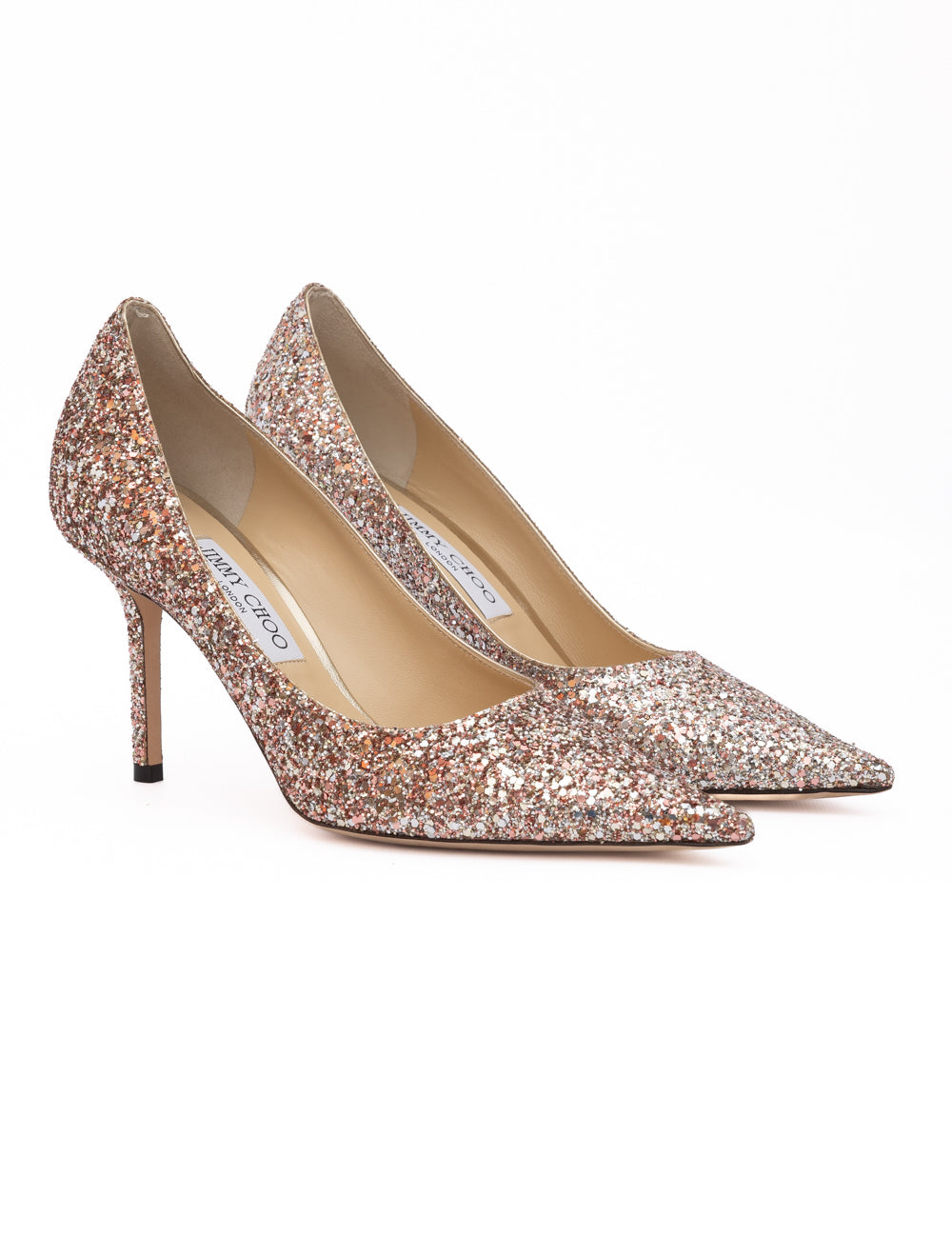 Jimmy Choo Rose Glitter Leather Pumps