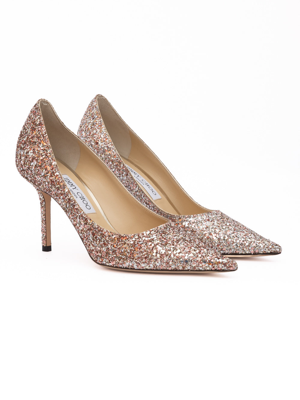 Jimmy Choo Rose Glitter Leather Pumps