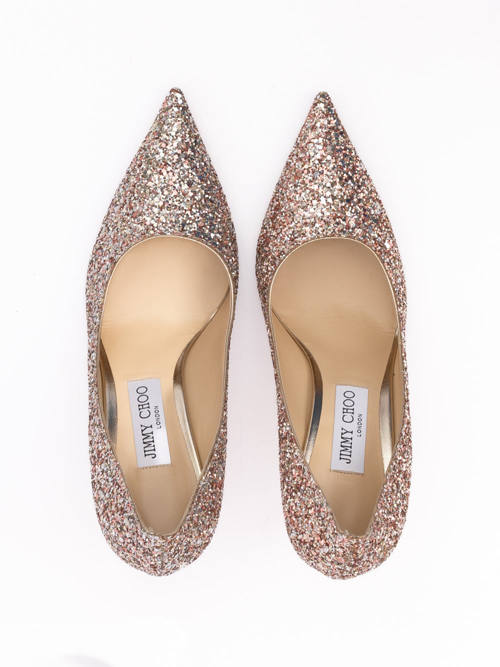 Jimmy Choo Rose Glitter Leather Pumps
