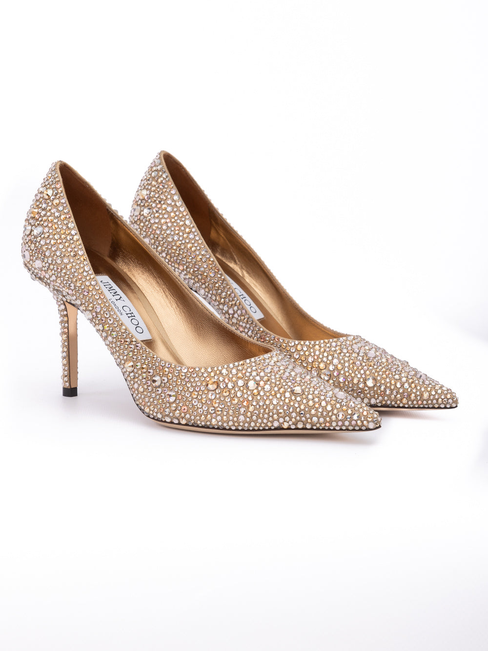 Jimmy Choo Light Bronze Satin/Glitter Love 85 Pumps