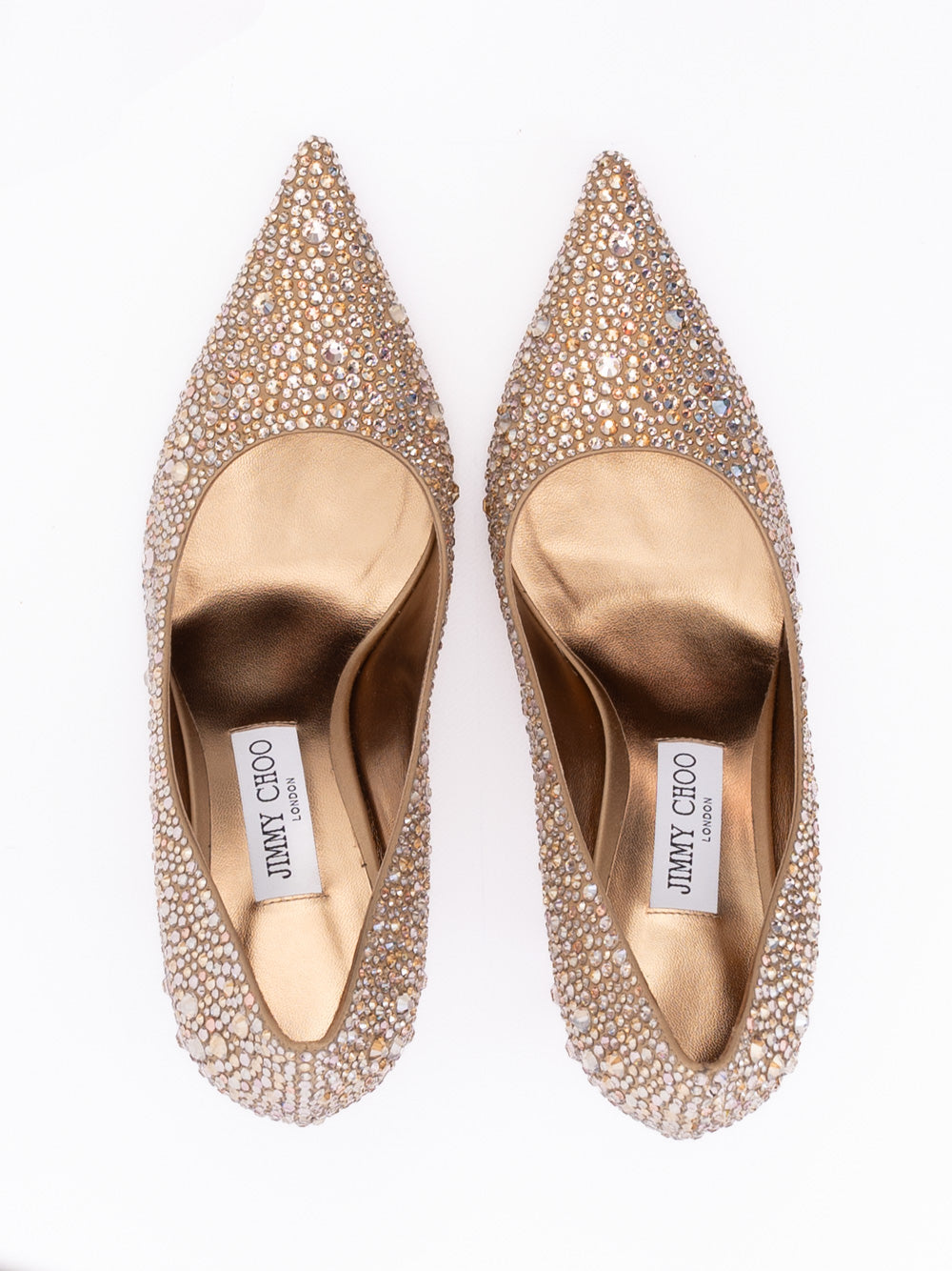 Jimmy Choo Light Bronze Satin/Glitter Love 85 Pumps