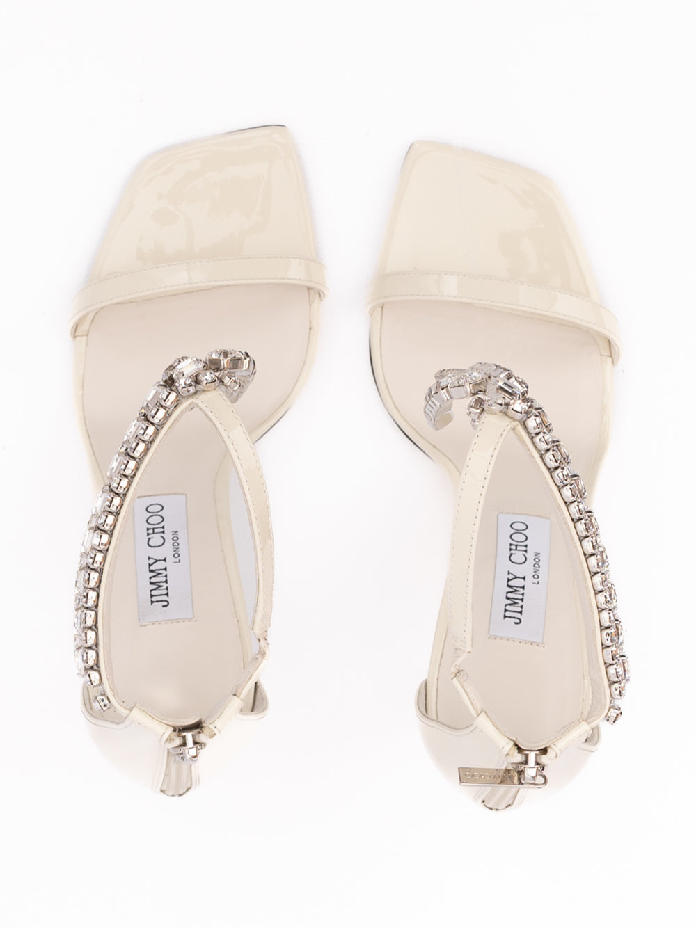 Jimmy Choo White Patent Leather Verity Sandals