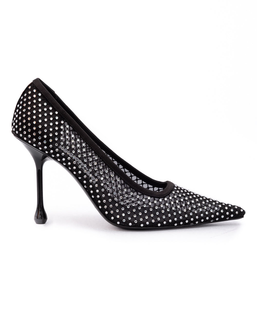 Jimmy Choo Black Mesh Satin Ixia 95 Pumps