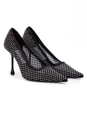Jimmy Choo Black Mesh Satin Ixia 95 Pumps