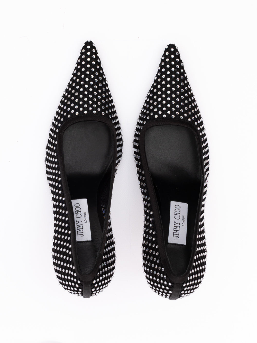 Jimmy Choo Black Mesh Satin Ixia 95 Pumps
