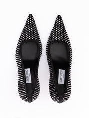 Jimmy Choo Black Mesh Satin Ixia 95 Pumps