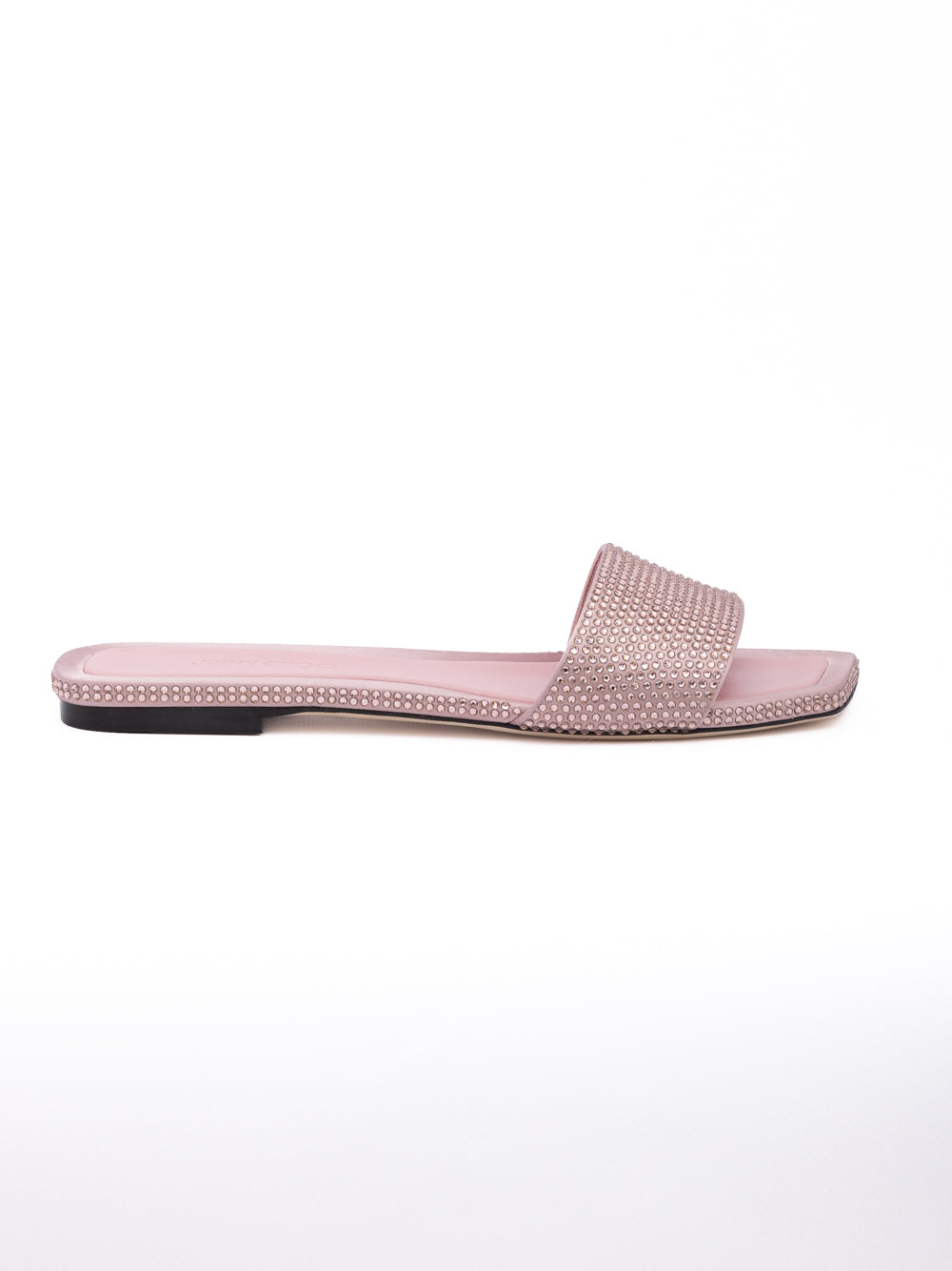 Jimmy Choo Pink Satin Crystal Flat