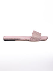 Jimmy Choo Pink Satin Crystal Flat
