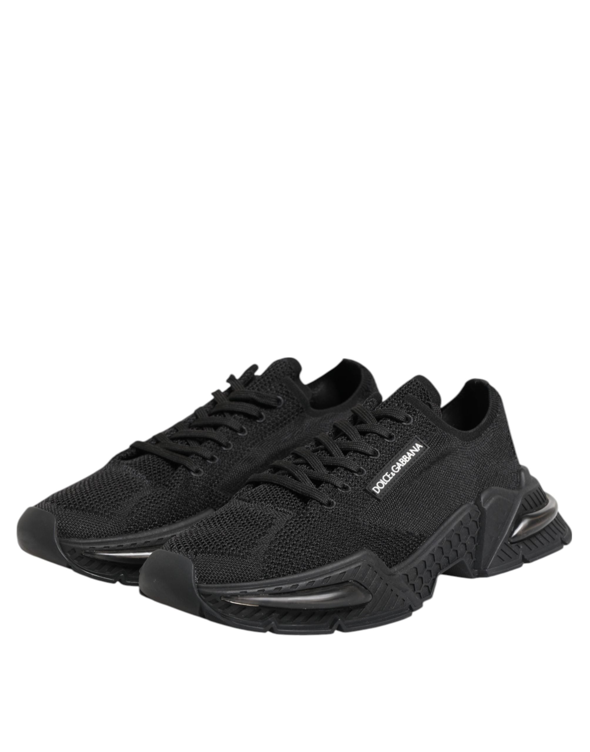 Dolce & Gabbana Black Polyester Low Top Sneakers