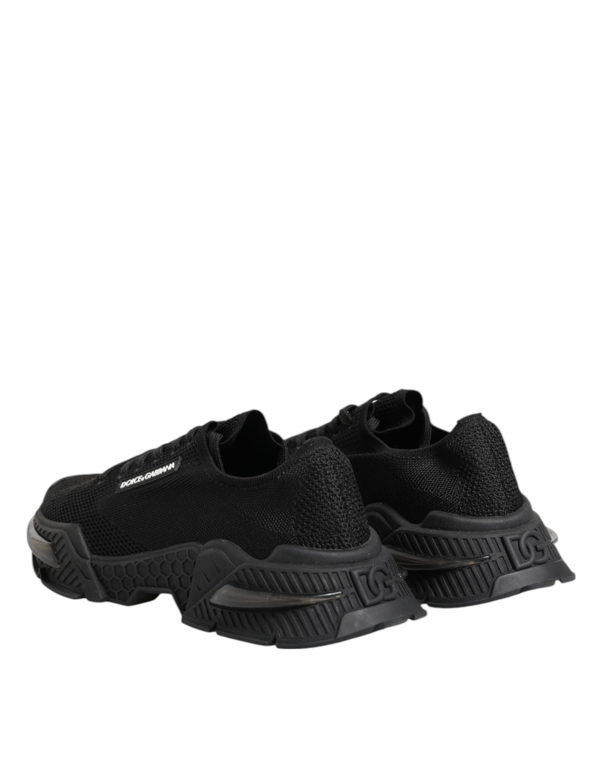 Dolce & Gabbana Black Polyester Low Top Sneakers