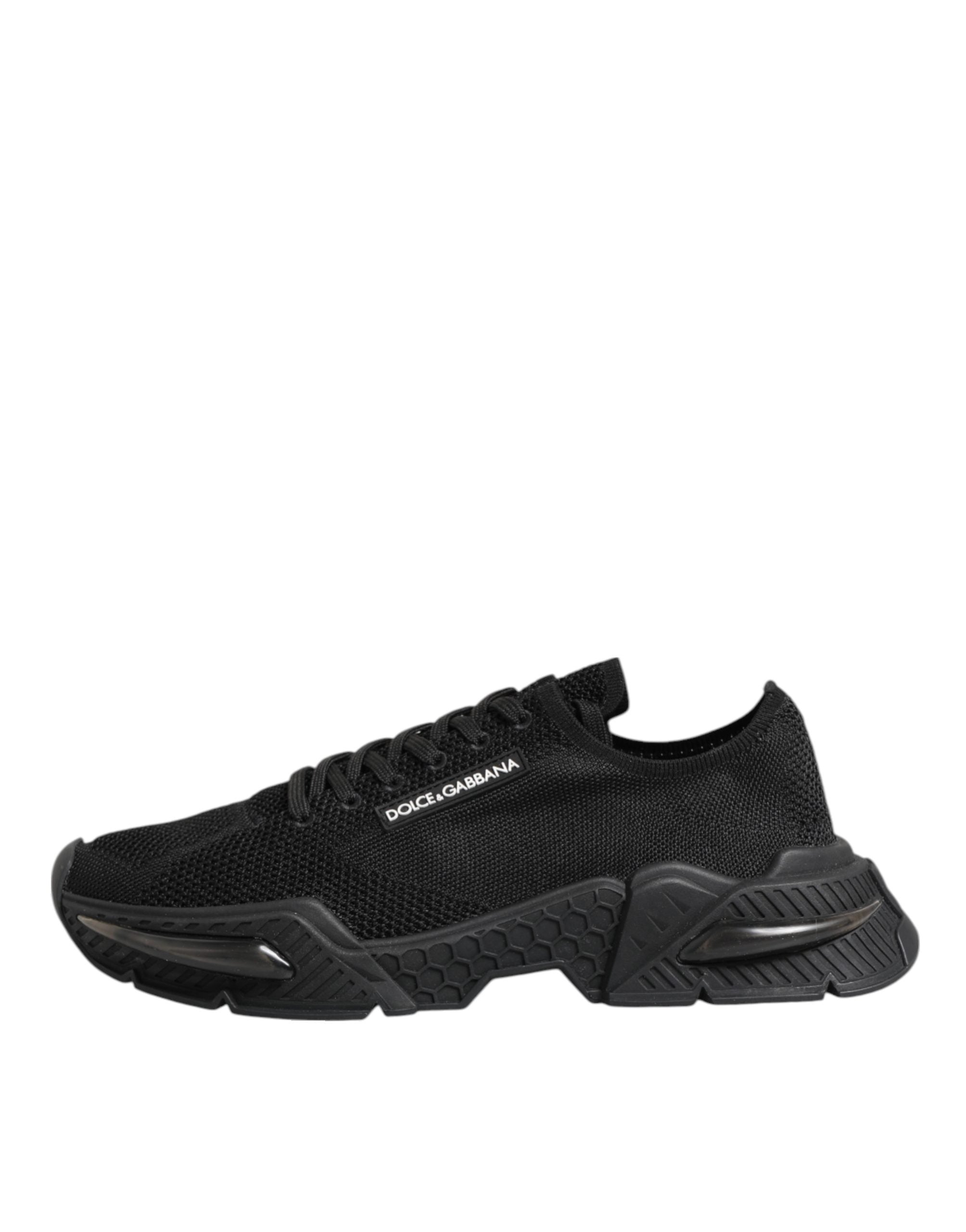 Dolce & Gabbana Black Polyester Low Top Sneakers