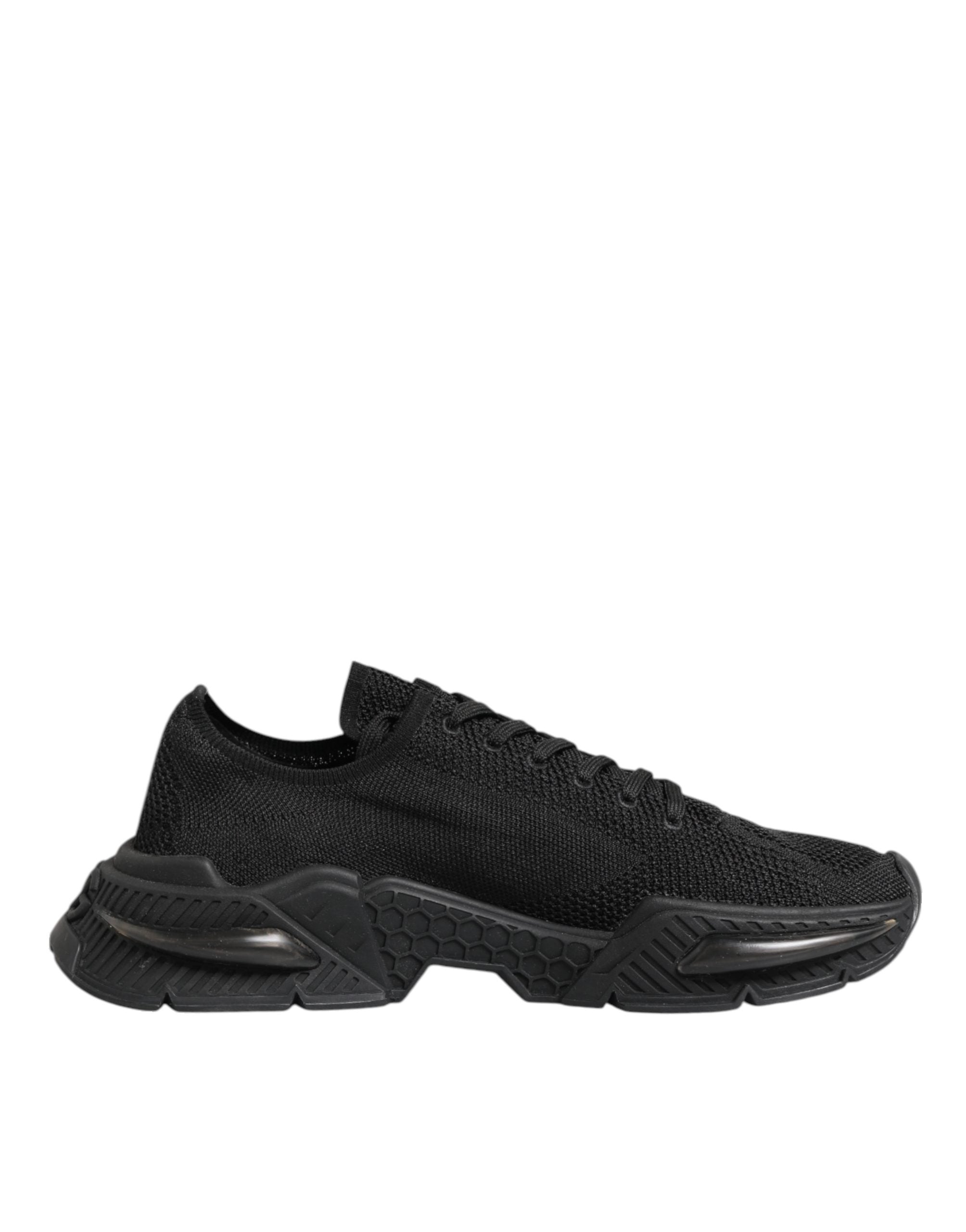 Dolce & Gabbana Black Polyester Low Top Sneakers