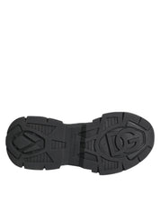 Dolce & Gabbana Black Polyester Low Top Sneakers