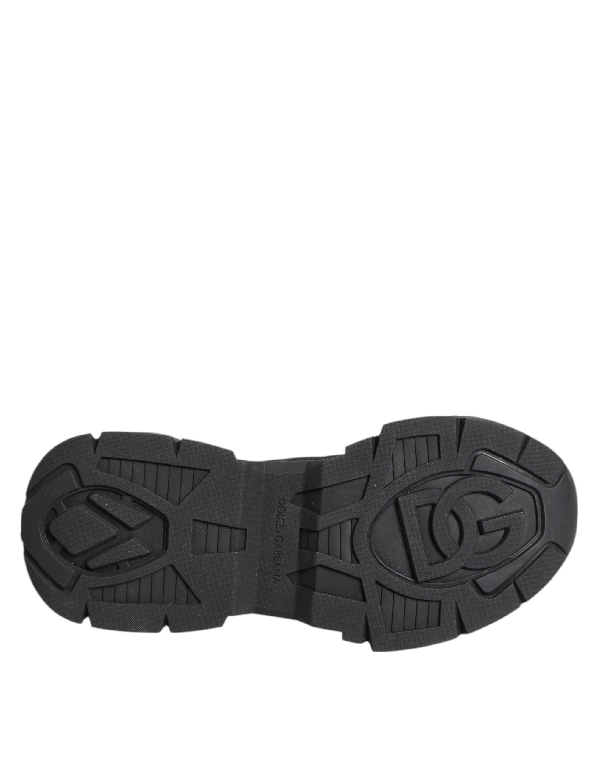 Dolce & Gabbana Black Polyester Low Top Sneakers