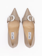 Jimmy Choo Taupe Grey Patent Leather High-Heel Pumps