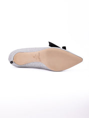 Jimmy Choo Silver Glitter Fabric Romy 60 Pumps