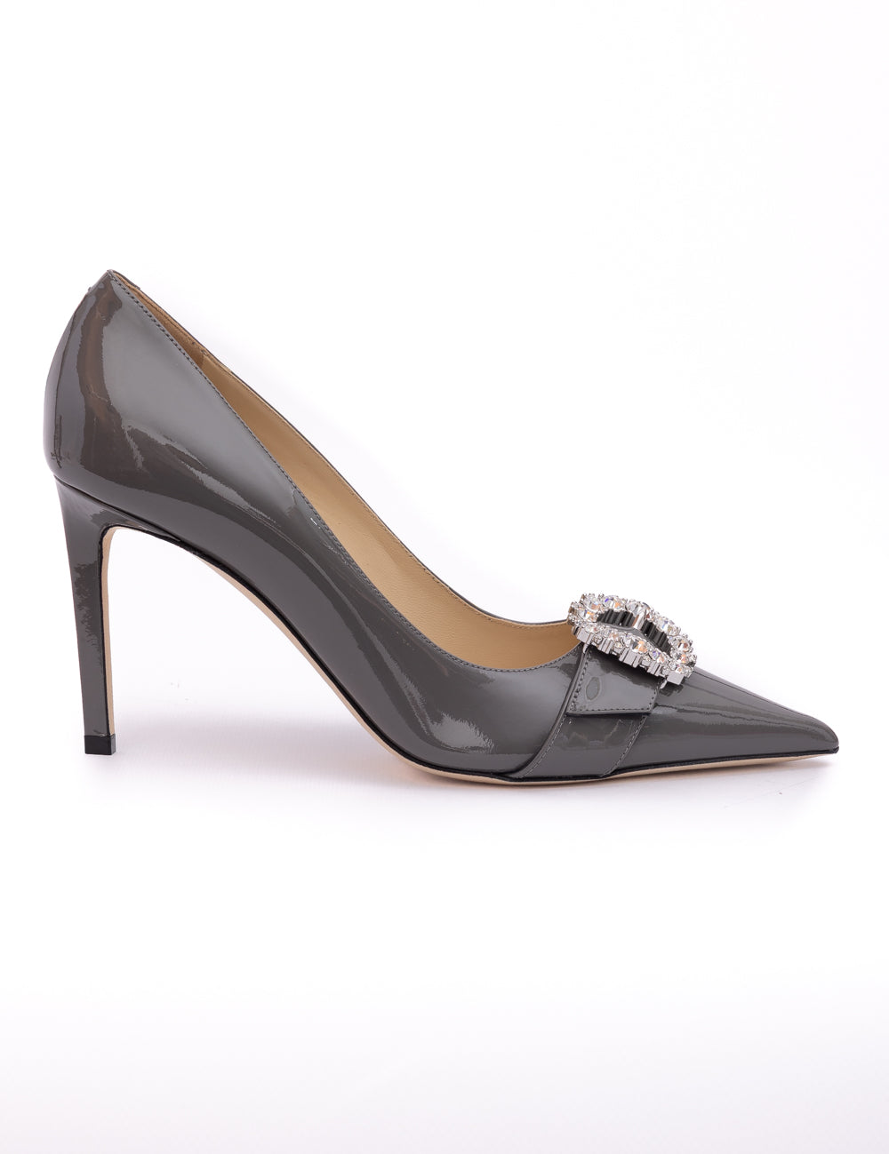 Jimmy Choo Storm Grey Patent Leather Pumps