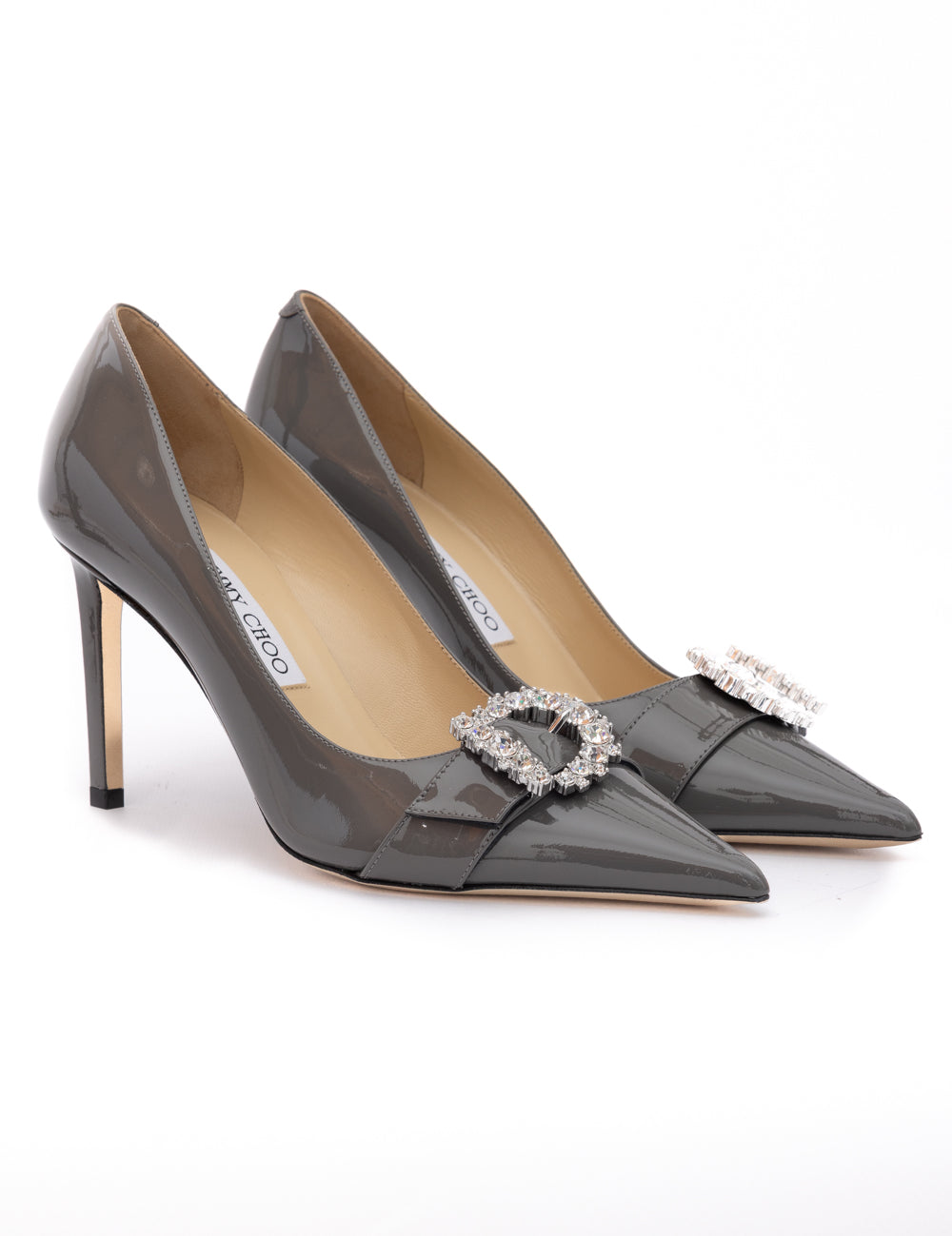 Jimmy Choo Storm Grey Patent Leather Pumps