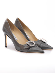 Jimmy Choo Storm Grey Patent Leather Pumps
