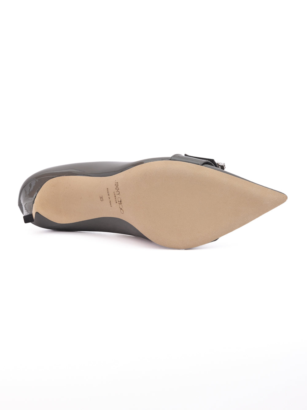 Jimmy Choo Storm Grey Patent Leather Pumps