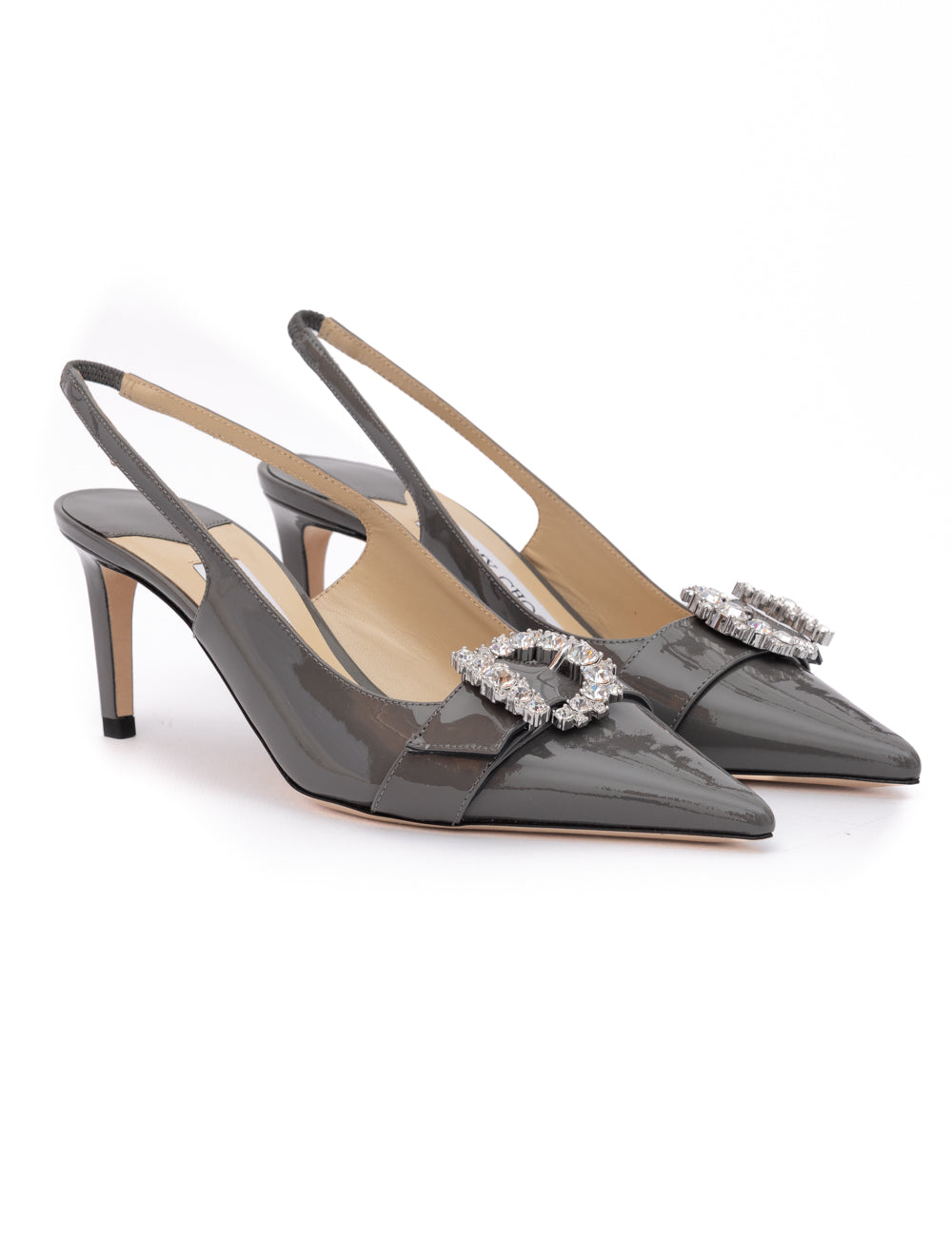 Jimmy Choo Storm Grey Patent Leather Pumps